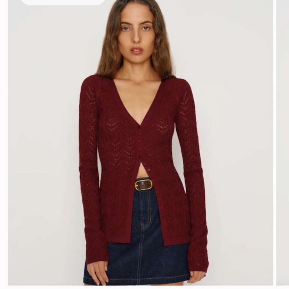 NWT Reformation Sutton sweater size XL open knit sweater